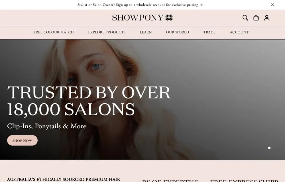 Showpony Shopify storefront